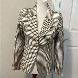 Women's Black and White Checkered Blazer